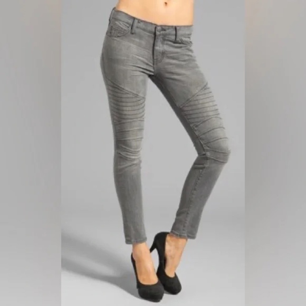 Current/Elliot The Moto Ankle Skinny Jeans in Gutter Grey ~ Size 28